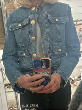 A.L.C. Light Blue Denim Jacket with Black Tag Detail